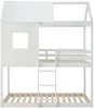 Vente-unique - LIDOVARA Bett Holz, PlatteHolz, Platte Weiß - B 97 cm x H 231 cm x L 196,5 cm Bild 3