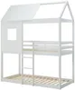 Vente-unique - LIDOVARA Bett Holz, PlatteHolz, Platte Weiß - B 97 cm x H 231 cm x L 196,5 cm Bild 2