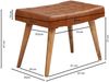 Sitzhocker 67 x 47 x 39 cm Mango Massivholz / Echtleder Chesterfield-Design, Lederhocker Braun, Beistellhocker Hocker ohne Lehne, Country Fußhocker Bild 4