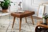 Sitzhocker 67 x 47 x 39 cm Mango Massivholz / Echtleder Chesterfield-Design, Lederhocker Braun, Beistellhocker Hocker ohne Lehne, Country Fußhocker Bild 3