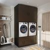 Roomart • Waschmaschinenschrank mit Schrankaufsatzen 95cm, in 3 Farben, HBT: 240 x 134 x 66,8 cm, Schublade & Ausziehbrett, Schwarz Eiche Bild 1
