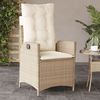 vidaXL Gartensessel mit Kissen 2 Stk. Verstellbar Beige Poly Rattan 365268 Bild 3