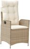vidaXL Gartensessel mit Kissen 2 Stk. Verstellbar Beige Poly Rattan 365268 Bild 4