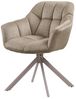 riess-ambiente Polsterstuhl PAPILLON beige/greige - Samt, Metall, mit Armlehne, drehbar, modern (Einzelartikel, 1 St), mit 180° Drehfunktion und Autoreturn – ideal für elegante Esszimmer Bild 2