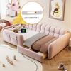 REDOM Polsterbett Kinderbett mit Schublade, 4-seitiges Sicherheitsgeländer (integriertem Nachtlicht & USB/USB-C Ladeanschluss, weiches Samt-Sofa-Kopfteil, Jugendbett Einzelbett 90x200 cm), ohne Matratze Bild 4