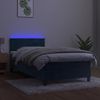 vidaXL Boxspringbett mit Matratze & LED Dunkelblau 100x200 cm Samt 3134451 Bild 4