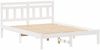 vidaXL Bettrahmen Weiß 140 x 190 cm Massives Kiefernholz 872381 Bild 4