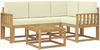 vidaXL Outdoor-Sofagarnitur mit Kissen 5 pcs Weiß und Creme 3387589 Bild 2