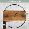 Wanduhr groß Holz PHIL [HANDGEFERTIGT] - 58cm ⌀, Eiche, Geräuschlos | Wohnzimmeruhr Holz-Metalloptik Küchenuhr Dekouhr Bild 2