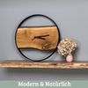 Wanduhr groß Holz PHIL [HANDGEFERTIGT] - 58cm ⌀, Eiche, Geräuschlos | Wohnzimmeruhr Holz-Metalloptik Küchenuhr Dekouhr Bild 3