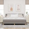 vidaXL LED Boxspringbett mit LED-Lichtleisten Taupe 180 x 200 cm Stoff 3342384 Bild 4