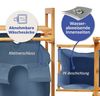 Lumaland Wäschekorb Bambus 33x33x73cm holzfarben/blau Wäschesack ausziehbar Bild 4