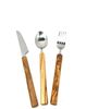 Olivenholz-erleben Besteck-Set Essbesteck Edelstahl mit Griff aus Olivenholz (3er Set) (1-tlg), 1 Personen, Olivenholz und Edelstahl, Stilvolles Besteck-Set mit Olivenholzgriffen – ideal zum Verschenken Bild 3