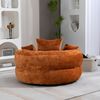 Sitzsack-Sessel aus Chenille mit hoher Rückenlehne & Armlehnen, 108x108x52 cm, Orange Bild 2
