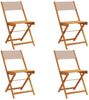 vidaXL Gartenstühle 4 Stk. Klappbar Taupe Stoff und Massivholz 3214616 Bild 2