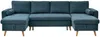 Vente-unique - KORI Sofa Stoff Blau - B 146 cm x H 85 cm x L 288 cm Bild 3