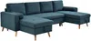 Vente-unique - KORI Sofa Stoff Blau - B 146 cm x H 85 cm x L 288 cm Bild 4