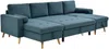 Vente-unique - KORI Sofa Stoff Blau - B 146 cm x H 85 cm x L 288 cm Bild 5