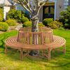 Baumbank SUTOR - Holz Teak 250x250x92 cm | Kreisrunde Sitzbank Mit Lehne Baumbank Gartenbank Für Baum Bild 3