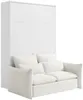 Vente-unique - BEGANIO Bett Holz, Platte Weiß - B 141 cm239,2 cm x H 225 cm x L 200 cm Bild 4