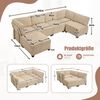 Modulares 6-Sitzer Sofa B 308 x T 154 x H 81,99 cm aus Cord, flexibel als U-, L-Form oder Schlafsofa Bild 5
