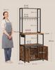 Küchenregal mit Steckdosen, Küchenschrank, 90 cm hoher Arbeitsplatte, Standregal mit 8 Haken, vintagebraun-mattschwarz Bild 3