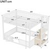 Flieks Etagenbett, Metallbett Kinderbett 140x200cm mit LED-Beleuchtung, oberem Lattenrost Bild 4