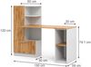 Schreibtisch Tomy Weiß/Goldkraft Eiche 150 x 59 cm 2er Set Vicco Bild 2