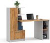 Schreibtisch Tomy Weiß/Goldkraft Eiche 150 x 59 cm 2er Set Vicco Bild 5