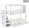 Etagenbett 90×200 cm mit Rausfallschutz und Stauraumtreppe, Hausdesign mit Fenstern, Weiß, ohne Matratze Bild 5