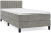 vidaXL Polsterbett mit Matratze Hellgrau 80x200 cm Samt, Härtegrad: H2 [3141389] Bild 2