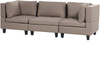 Beliani 'Unstad' Sofa, Braun, Leinenoptik, 72 x 76 x 228 cm, ohne Ottomane, Einzelsofa Bild 4