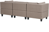 Beliani 'Unstad' Sofa, Braun, Leinenoptik, 72 x 76 x 228 cm, ohne Ottomane, Einzelsofa Bild 5