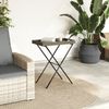 vidaXL Tabletttisch Klappbar Grau 65x40x75 cm Poly Rattan 365129 Bild 3