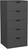 Kommode Erna 51x45x108 Anthrazit matt Lack 14726 Bild 2