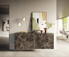 Sideboard Cuor 150 cm Keramik Emperador Extra Lucidato Dunkelbraun 3 Türen Schwebend Bild 2