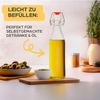 Praknu Trinkflasche 6er Set Glasflaschen 500ml Bügelverschluss Eckig - Bügelflaschen, Bügelverschluss Eckig - 6 Etiketten mit Stift und 6 Extra Dichtungen Bild 2