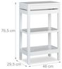 Relaxdays Regal mit Ablagen und Klappe, Bambus weiß, 46 x 29,5 x 76,5 cm Bild 4
