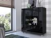 Kommode Calabrini BR01 (Farbe: Schwarz / Schwarz Hochglanz, mit weißer LED Beleuchtung) Bild 2