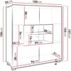 Kommode Calabrini BR01 (Farbe: Schwarz / Schwarz Hochglanz, mit weißer LED Beleuchtung) Bild 4
