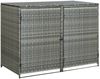 vidaXL Mülltonnenbox für 2 Tonnen Poly Rattan Anthrazit 148×77×111 cm 46463 Bild 4