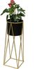 DanDiBo Blumenhocker mit Topf Metall Gold Schwarz L 70 cm Blumenständer 96046 Blumensäule Modern Pflanzenständer Pflanzenhocker Bild 3