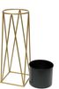 DanDiBo Blumenhocker mit Topf Metall Gold Schwarz L 70 cm Blumenständer 96046 Blumensäule Modern Pflanzenständer Pflanzenhocker Bild 4