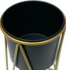 DanDiBo Blumenhocker mit Topf Metall Gold Schwarz L 70 cm Blumenständer 96046 Blumensäule Modern Pflanzenständer Pflanzenhocker Bild 5