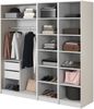 Selsey 'Frame' Kleiderschrank 4-türig mit Kleiderstange und Schubladen, greige 200 x 200 x 57 cm Bild 4