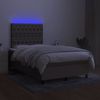 vidaXL Boxspringbett mit Matratze & LED Taupe 120x190 cm Stoff 3270222 Bild 4