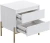 Vente-unique - KORASA Bedside table Holz, Platte Weiß - B 40 cm x H 50 cm x L 50 cm Bild 4