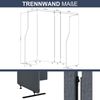 Akustik-Trennwand mit Schalldämmung SADIE - 145x260x1,8cm Anthrazit | Stellwand Büro Raumteiler Office-Akustikwand Sichtschutz freistehend Bild 2