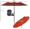 Outsunny Sonnenschirm mit Handkurbel, verstellbarem Neigungswinkel, LxB: 295x152 cm, Doppelsonnenschirm, Gartenschirm, für Terrasse Pool Weinrot Bild 3