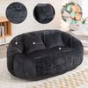 Sofa 150x95x63 cm in Schwarz, Chenille, Sitzfläche 105x62 cm, mit Armlehnen und Schaumstoffpolsterung Bild 3